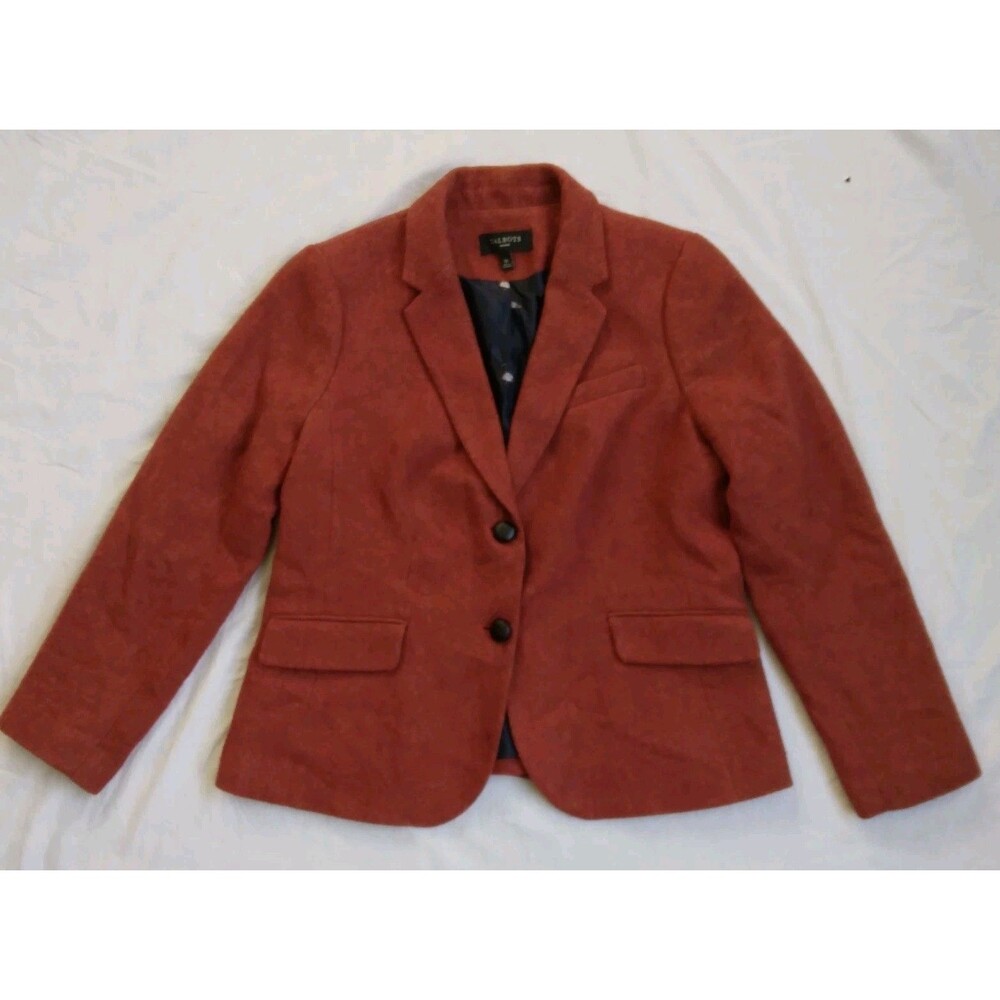 Talbots Blazer Jacket Rust Wool Blend Boho Preppy Women's Size 12P